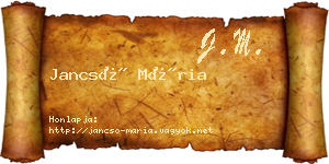 Jancsó Mária névjegykártya