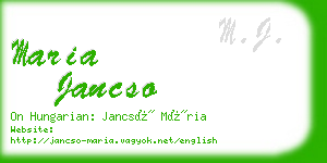 maria jancso business card