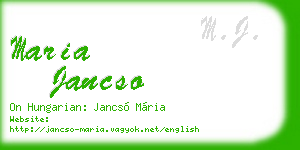 maria jancso business card